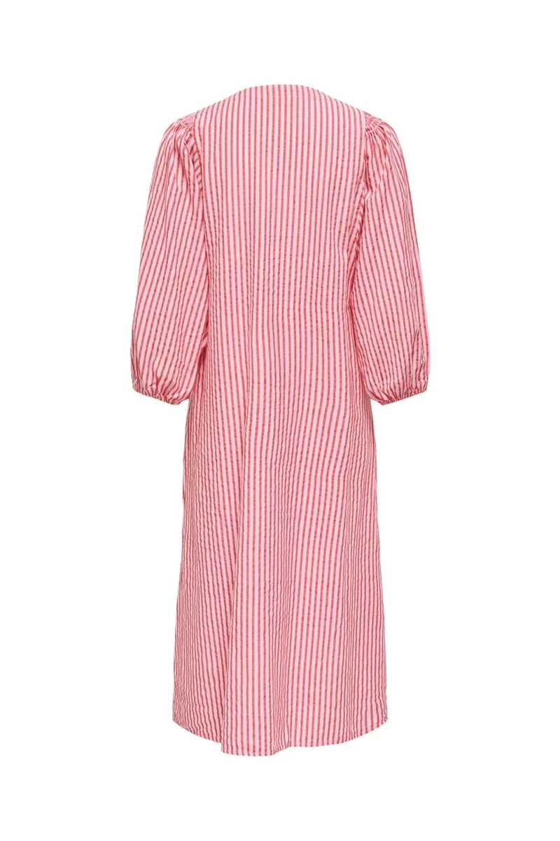 Only - Onlrolly L/S Midi Stripe Dress - 5025954 High Risk Red Holly Stripe