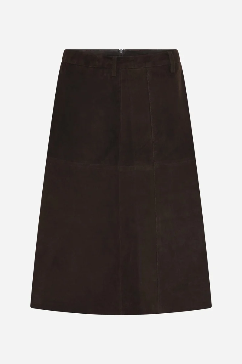 Bruuns Bazaar - Suedabbirene Suede Skirt Bbw5098 - Dark Brown