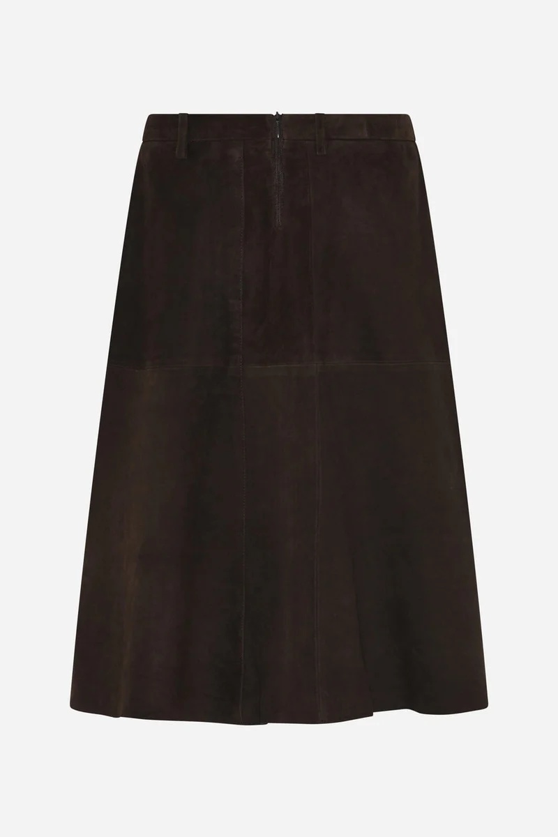 Bruuns Bazaar - Suedabbirene Suede Skirt Bbw5098 - Dark Brown