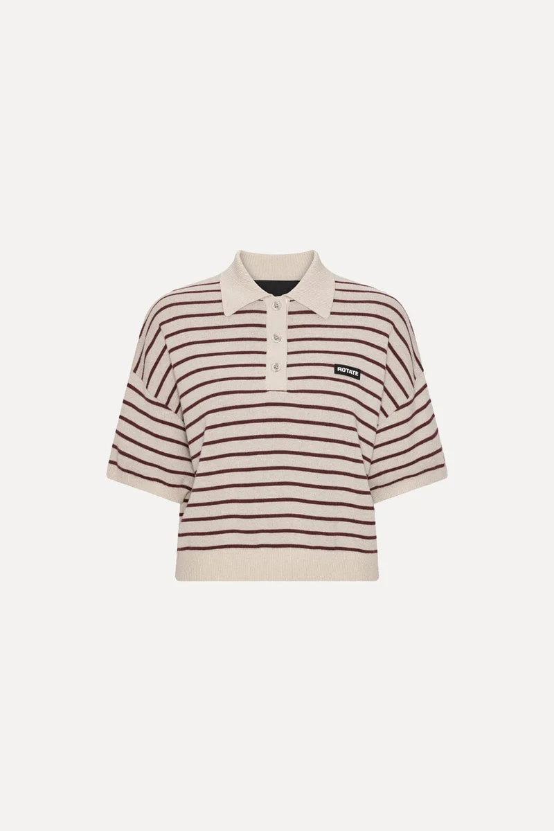 Rotate - Slinky Knit Polo 1143041764 - 1764 Oatmeal Comb.