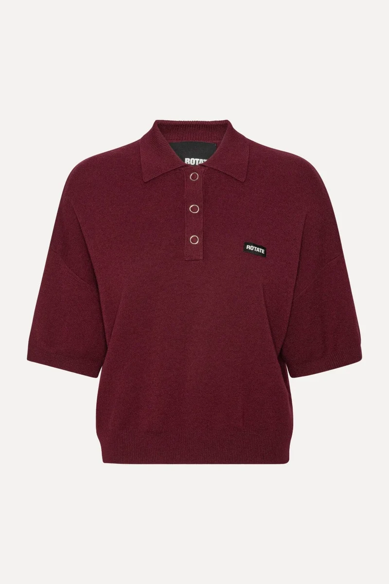 Rotate - Slinky Knit Polo1143042734 - Zinfandel
