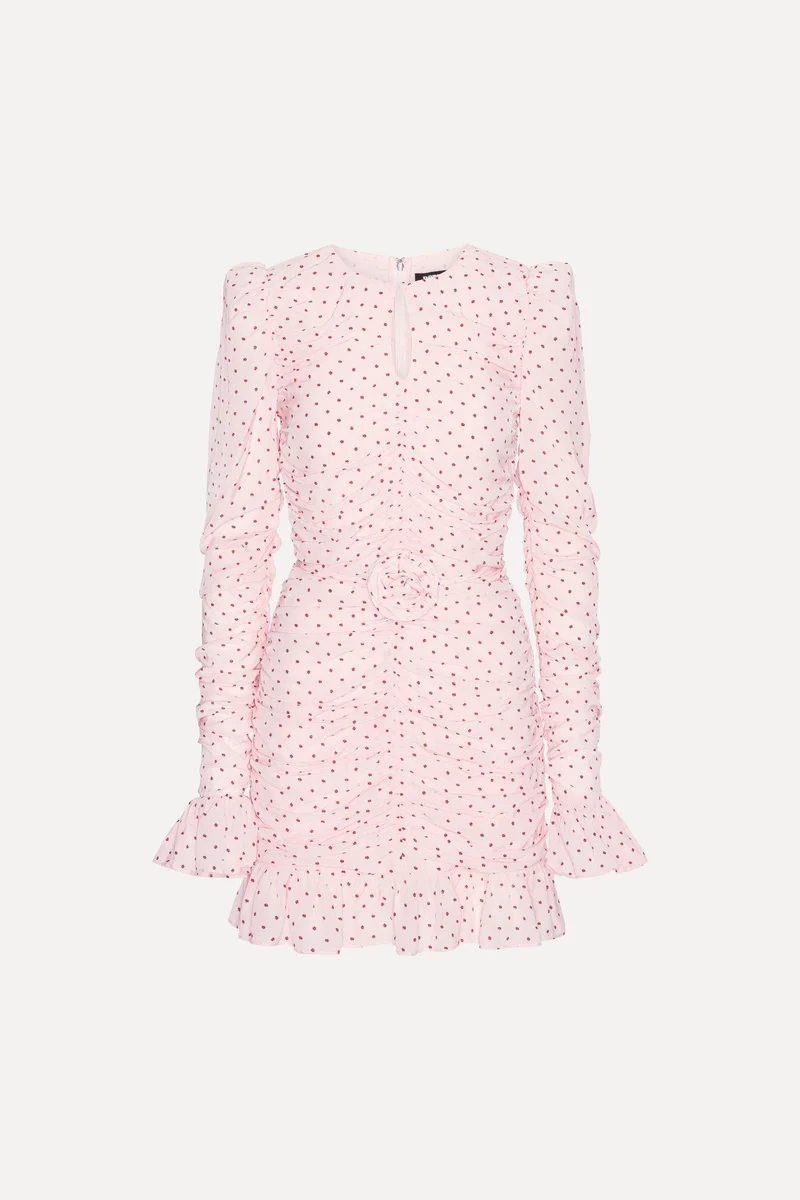 Rotate - Mini Ruched Dress 1163483110 - 3110 Barely Pink Comb.