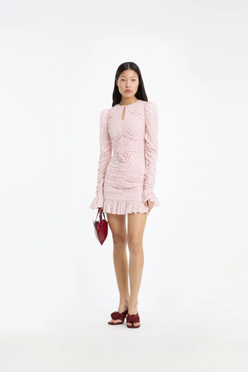 Rotate - Mini Ruched Dress 1163483110 - 3110 Barely Pink Comb.