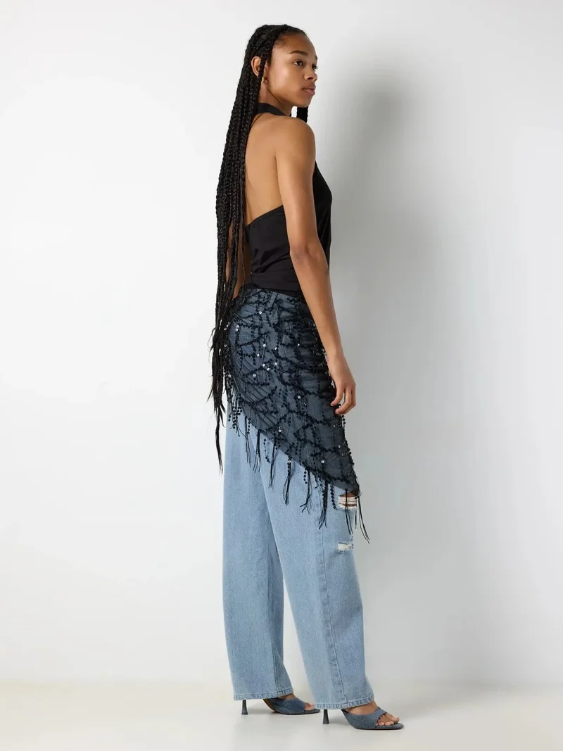 Noisy May - Nmdazzle Sequin Wrap Skirt - 5190931 Black Black Sequins