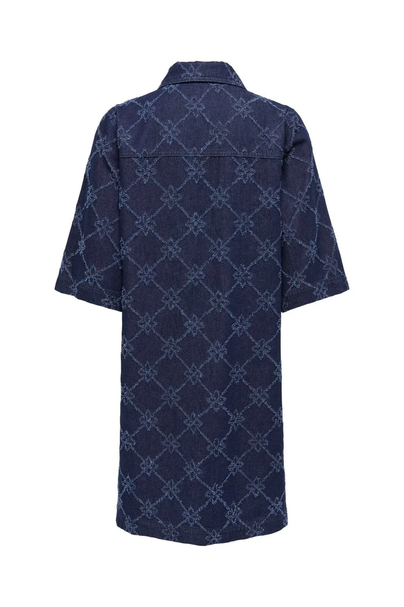 Only - Onlbella Wide Sleeves Print Dress - 5051335 Dark Blue Denim