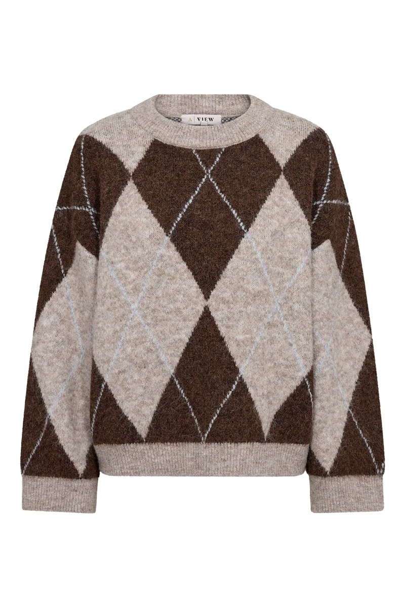 A-View - Harlekin Knit Pullover AV8218 - 194 - Dark Brown