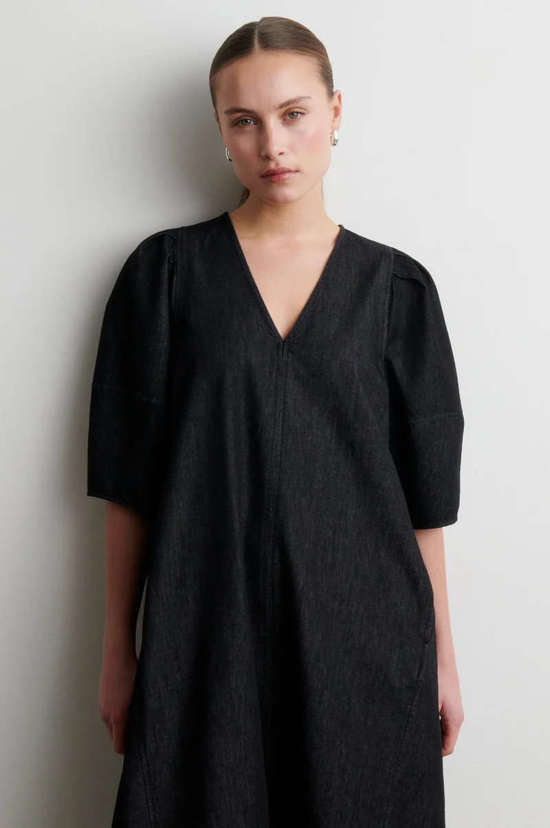 Second Female - Dera Denim Dress 59921 - 8001 Black