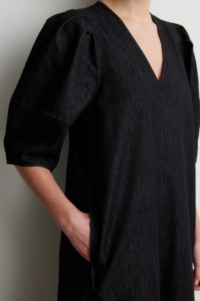 Second Female - Dera Denim Dress 59921 - 8001 Black