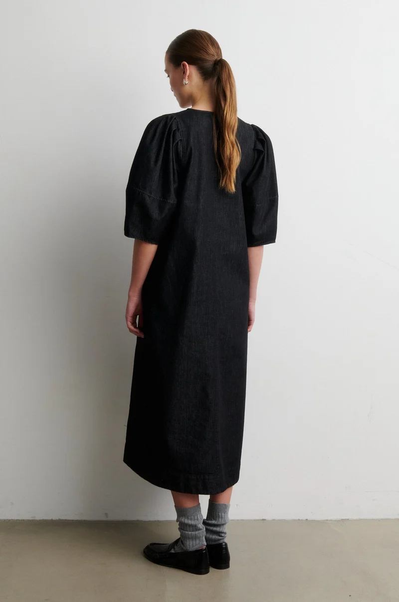 Second Female - Dera Denim Dress 59921 - 8001 Black