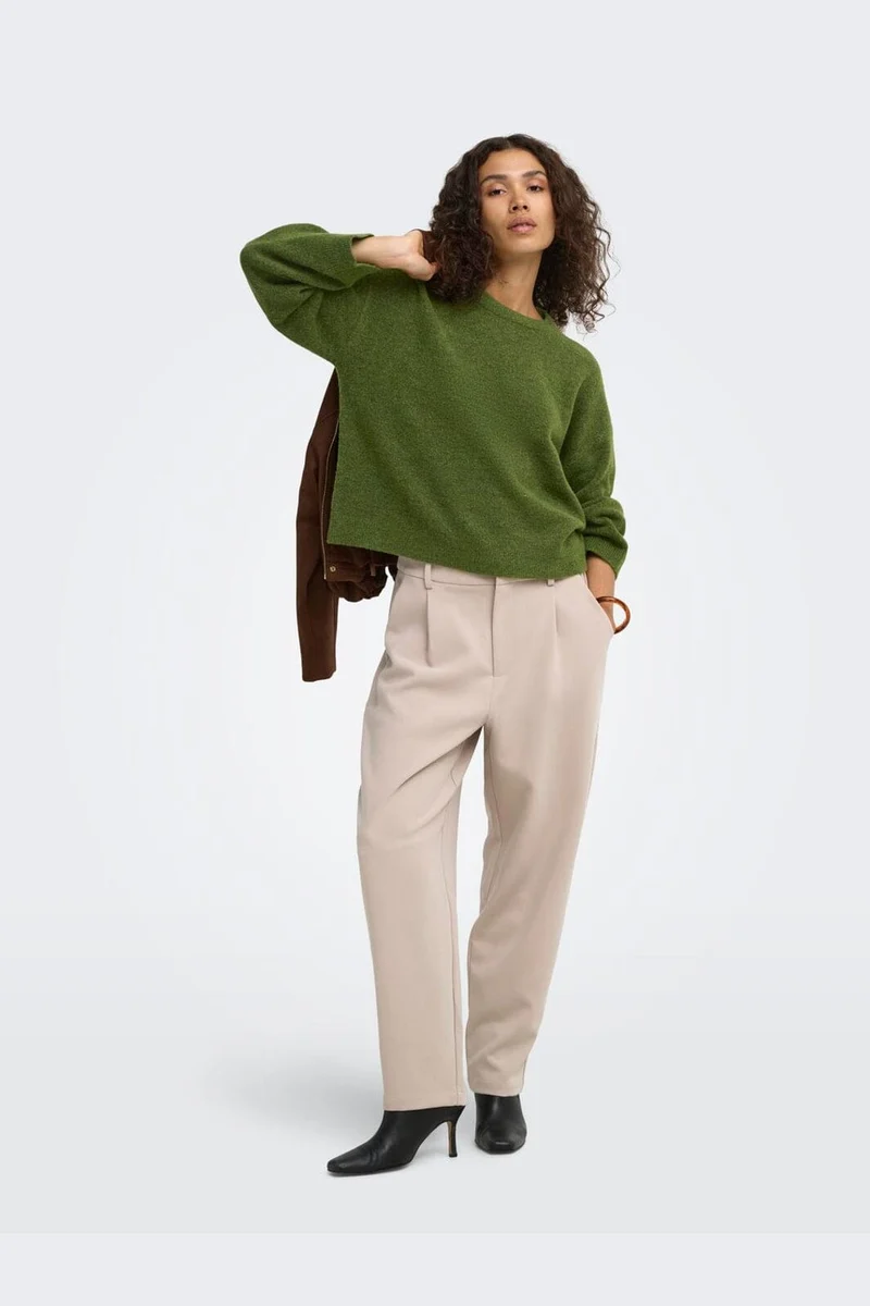 Only - Onlsimoni L/S O-Neck Pullover Knt - 5112889 Forest Night Melange