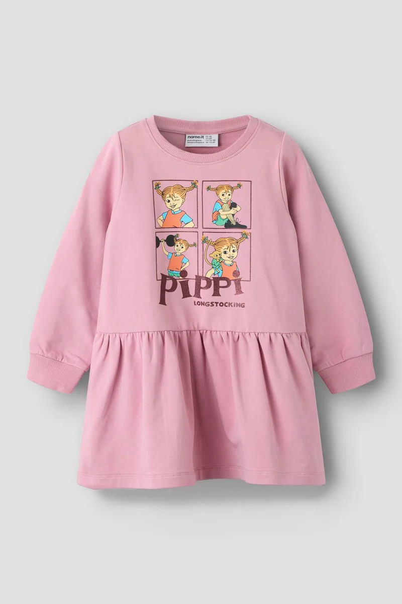 Name It - Nmfasta Pippi Swe Dress Sky - 5133678 Lilas