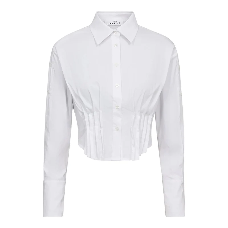 Haute L'Amitié - Bell Pleat Crop Shirt HL10754 - White
