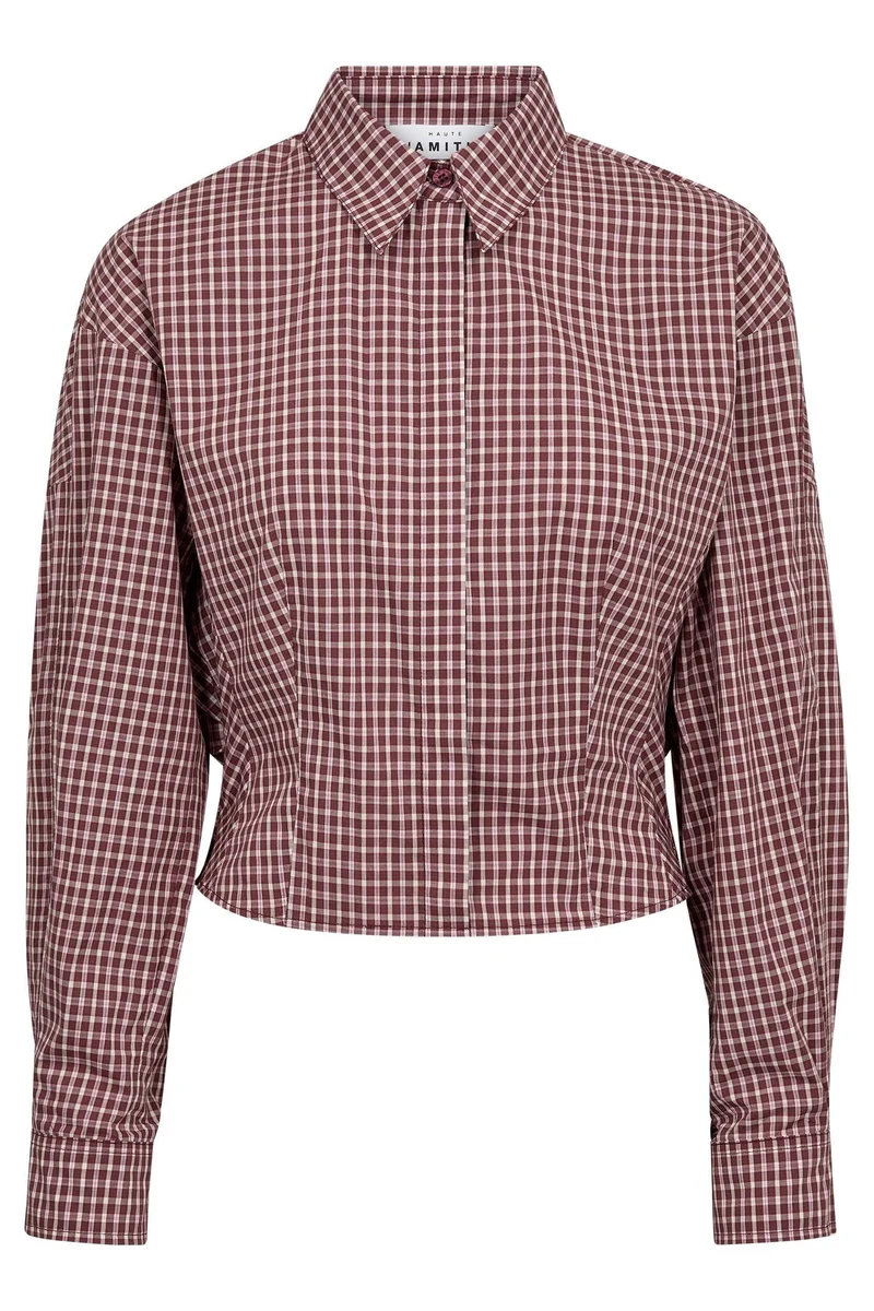 Haute L'Amitié - Musa Check Smock Shirt HL10753 - Wine