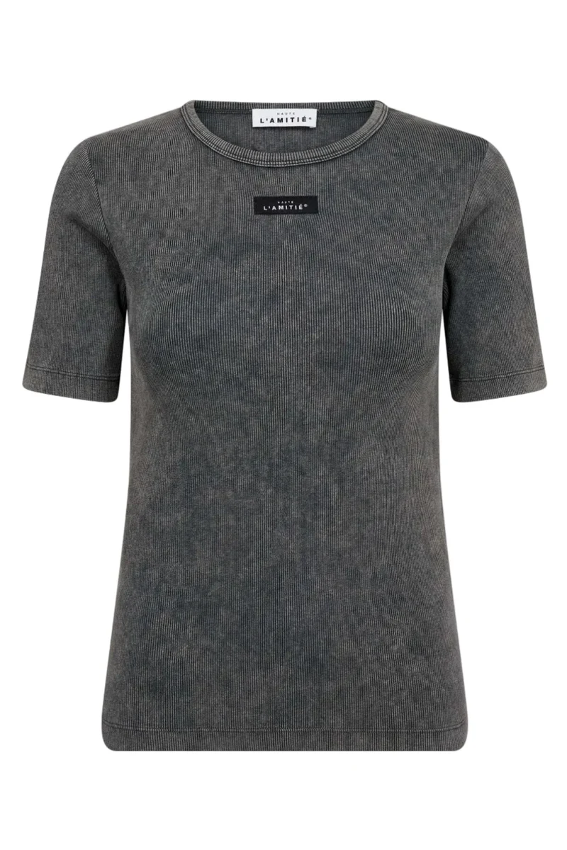 Haute L'Amitié - Vintage Acid Rib Tee HL10749 - Black Acid Wash
