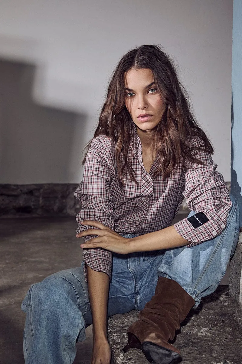 Haute L'Amitié - Emilie Check Shirt HL10747 - Iced Rose