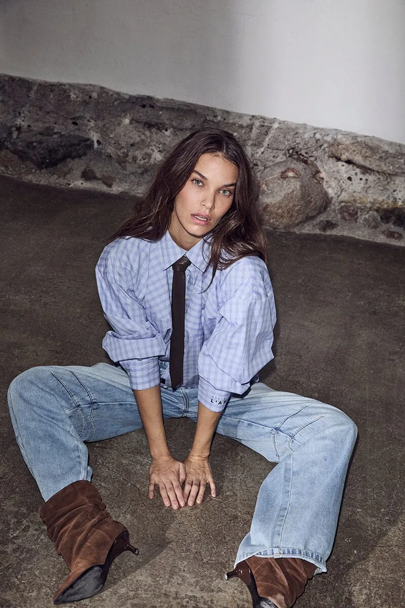 Haute L'Amitié - Sophie Check Shirt HL10746 - Pale Blue