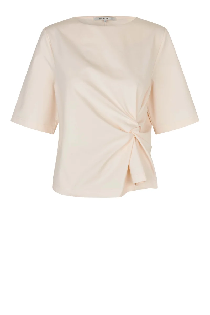 Second Female - Arkai Drape Tee 60870 - 1015 Eggnog