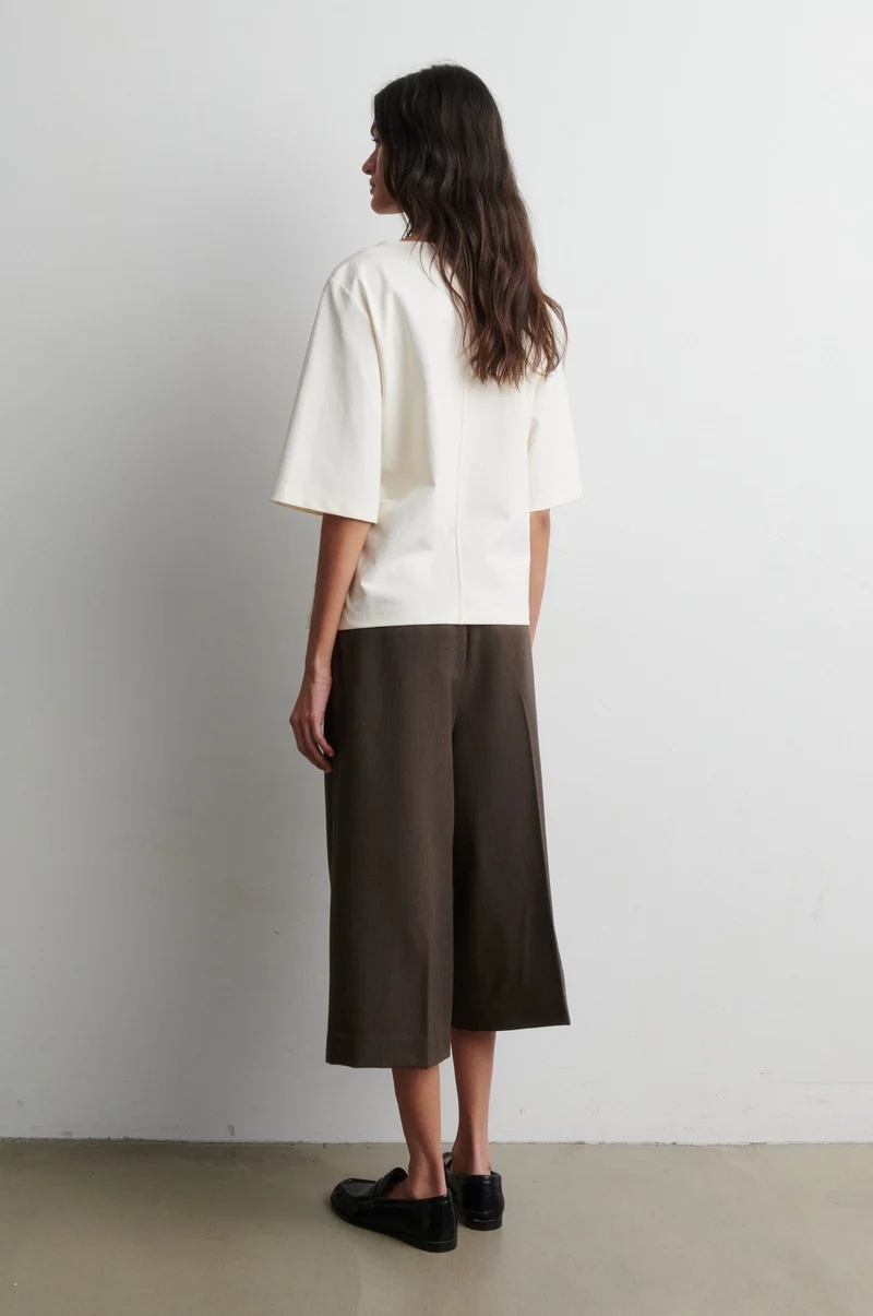 Second Female - Arkai Drape Tee 60870 - 1015 Eggnog