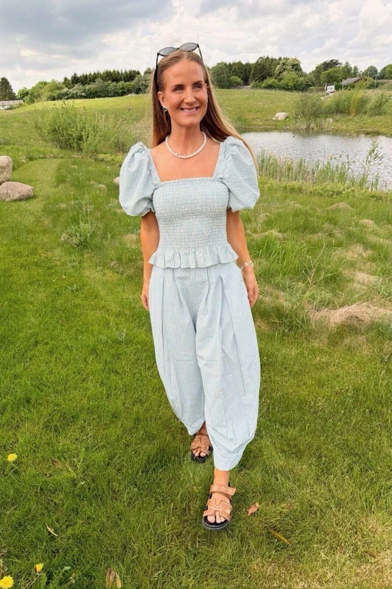 Molly&My x Julie Elsebeth - Rido Pants - Blue Check