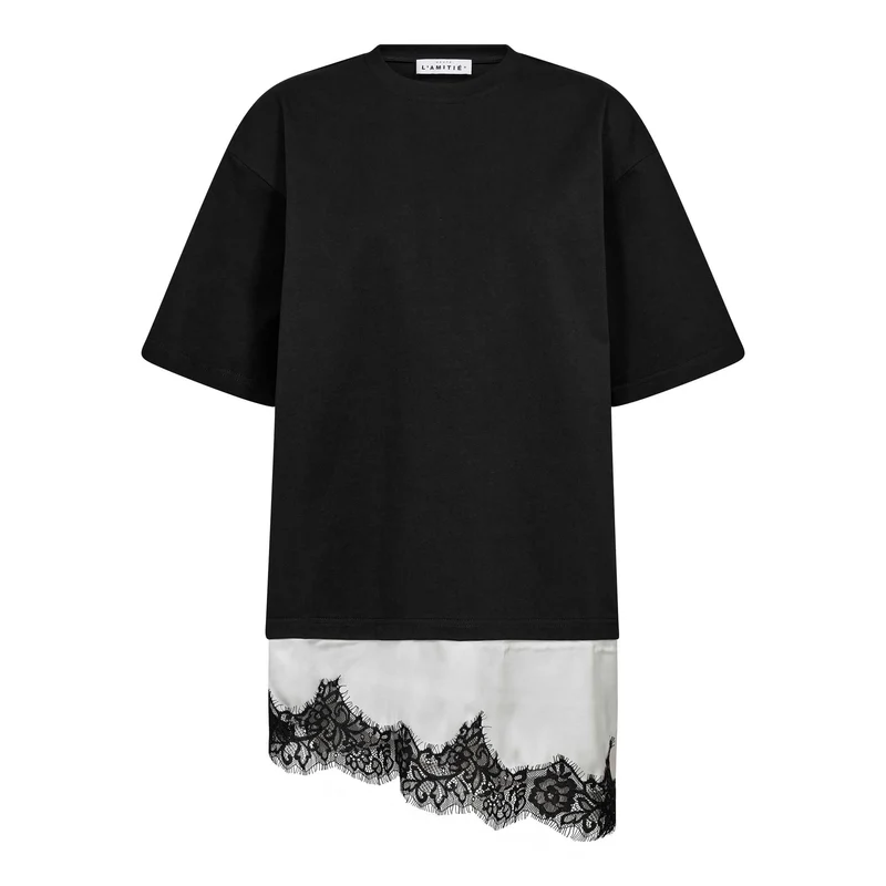 Haute L'Amitié - Loose Mix Lingerie Tee HL10718 - Black