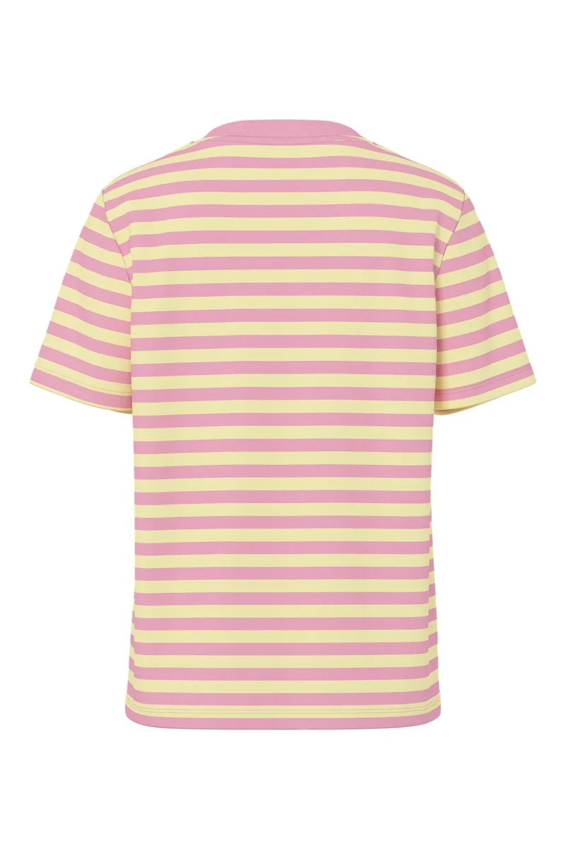 Pieces - Pcria Ss Tee Multicol Stripes - 5164962 French Vanilla Sea Pink