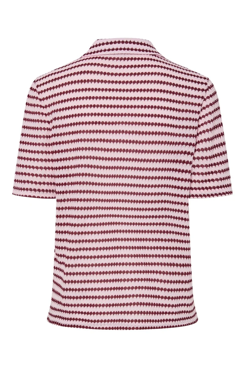 Pieces - Pcjeya Ss V-Neck Loose Polo - 4953115 Pink Tulle Port Royale