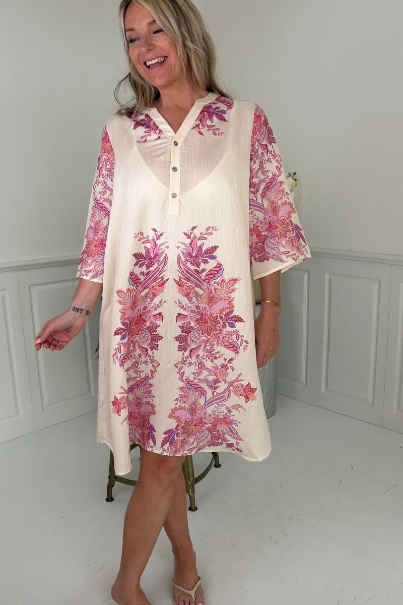 Dear Molly - Tunic Midi Dress - Pink