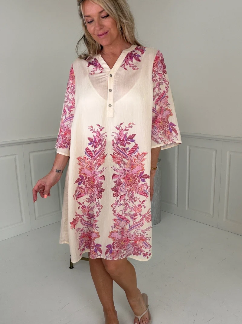 Dear Molly - Tunic Midi Dress - Pink