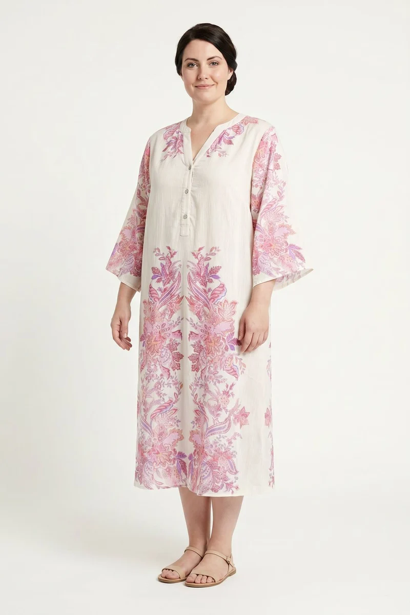Dear Molly - Tunic Midi Dress - Pink
