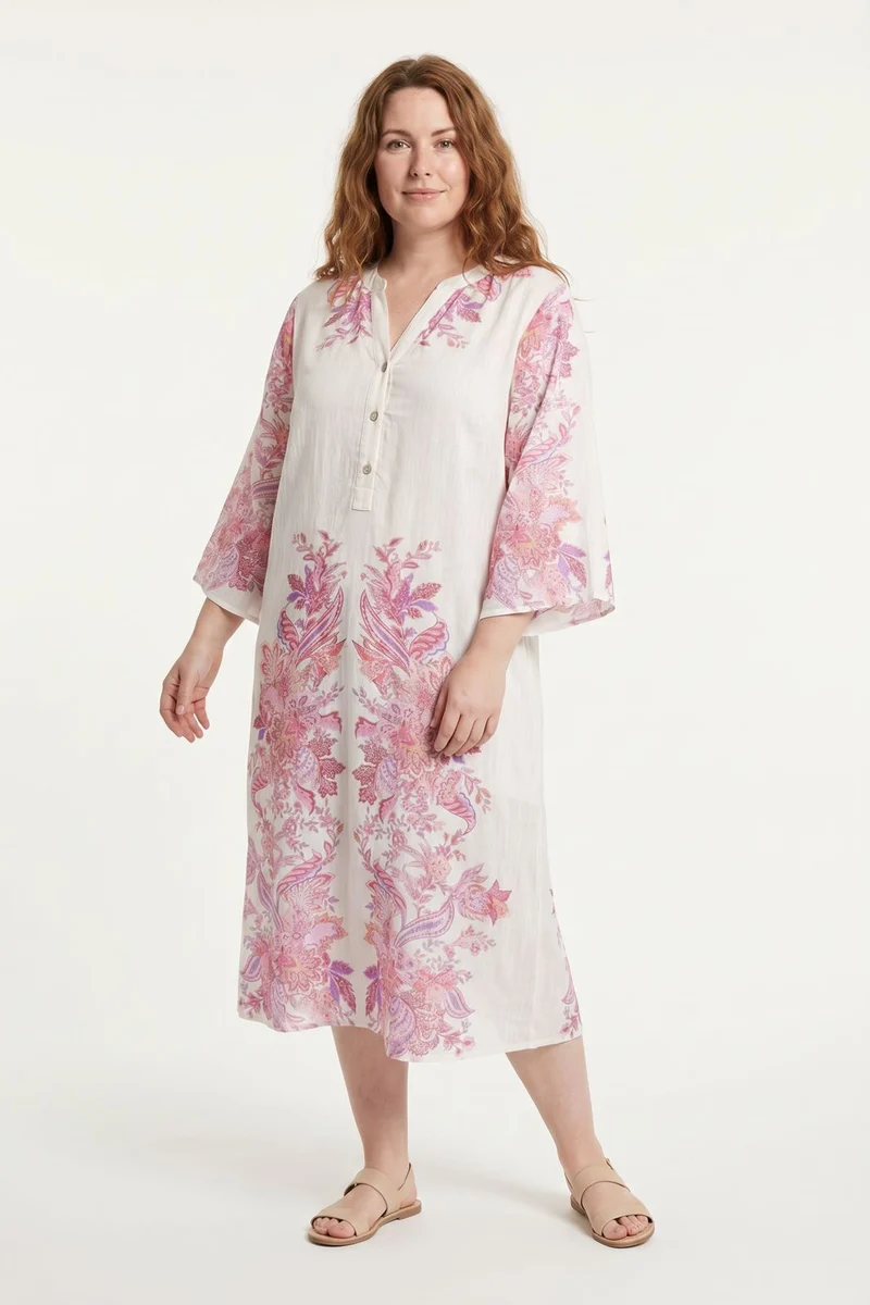 Dear Molly - Tunic Midi Dress - Pink