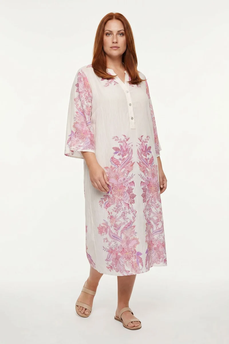 Dear Molly - Tunic Midi Dress - Pink
