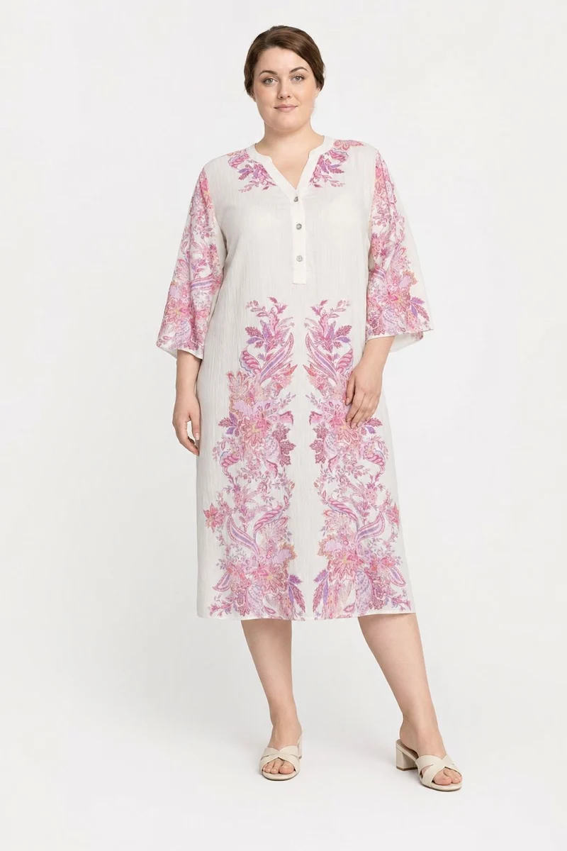 Dear Molly - Tunic Midi Dress - Pink