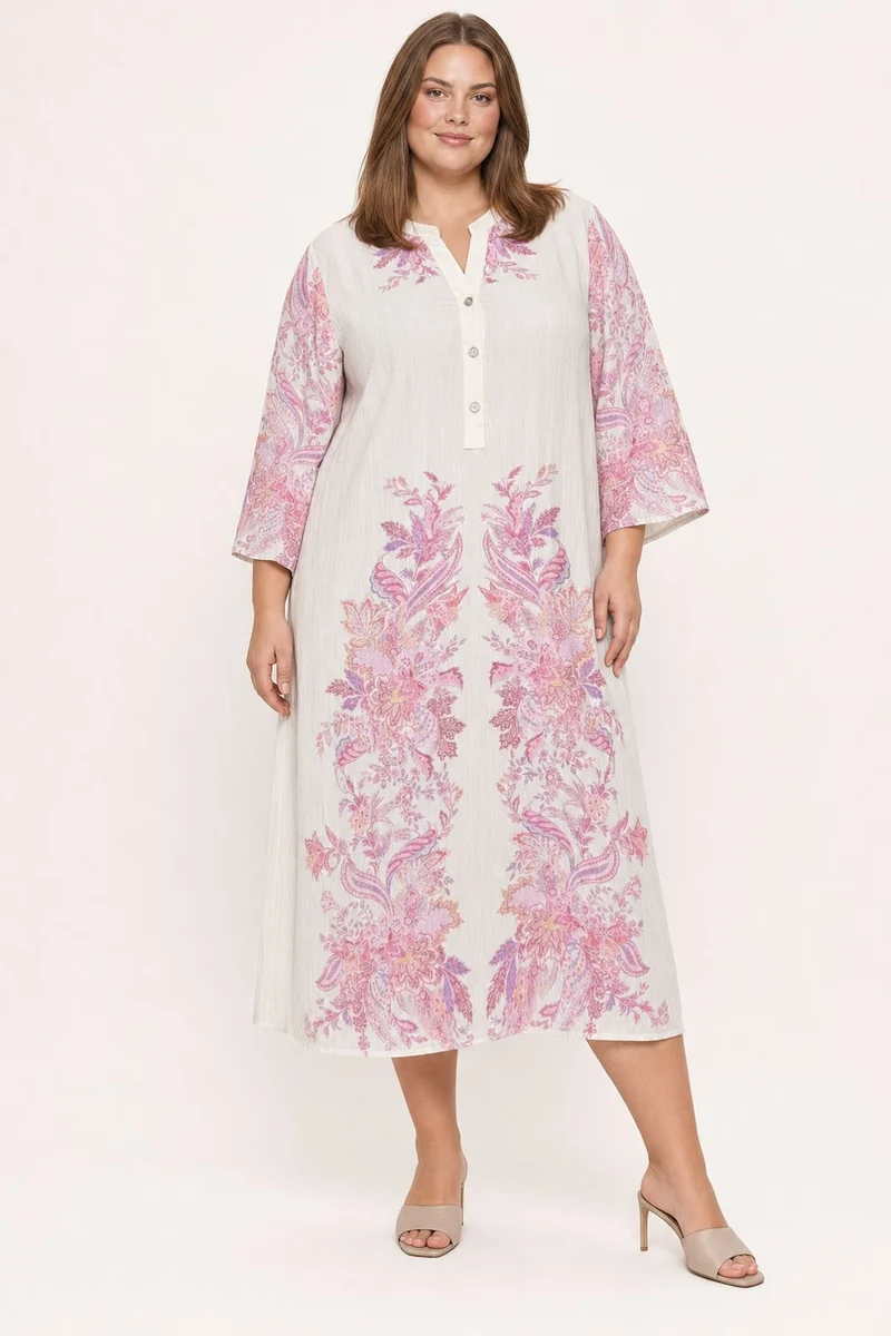 Dear Molly - Tunic Midi Dress - Pink