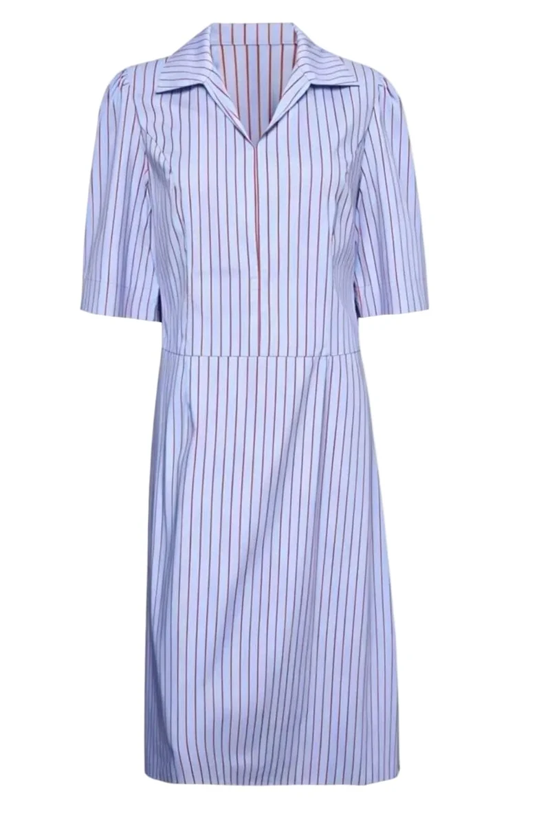 Dear Molly - Shirt Dress - Blue And Red Stripe