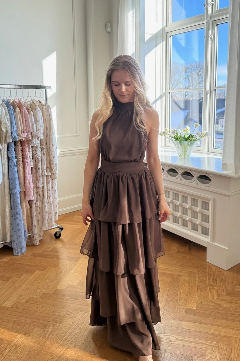 BYIC - Belleic Long Dress A25141 - Dark Brown