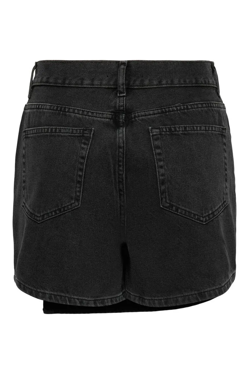 Only - Onlellie Reg Skort Tai - 4988428 Washed Black