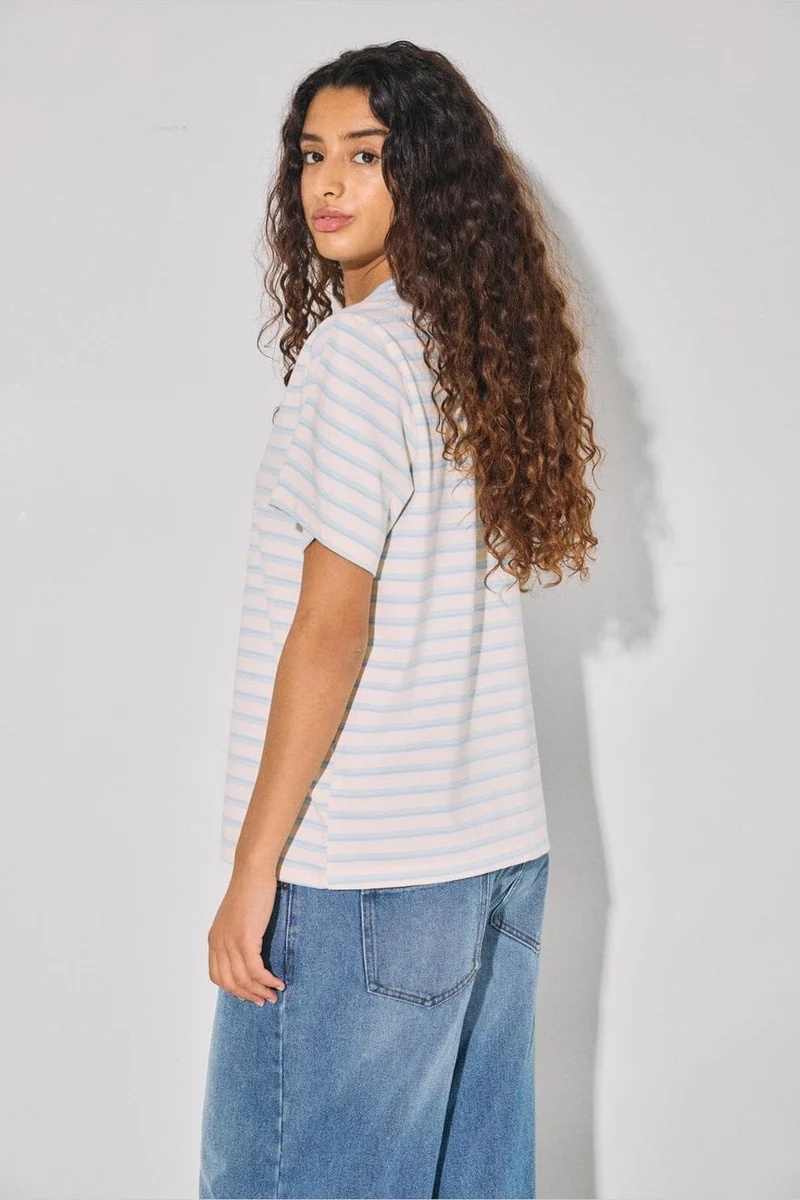 Noisy May - Nmember S/S T-Shirt - 5022083 Birch Cashmere Blue