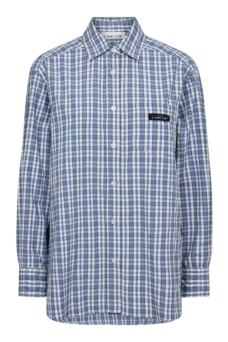Haute L'Amitié - Button Down Mini Check Shirt HL10719 - Off-White/ Pale Blue
