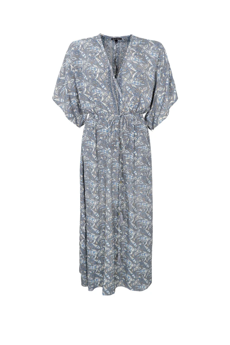 Black Colour - Bcluna Long V-Neck Dress 39215 - Glory Blue Limited