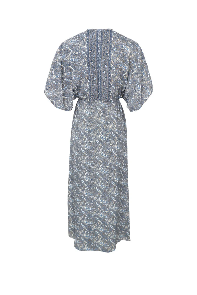 Black Colour - Bcluna Long V-Neck Dress 39215 - Glory Blue Limited