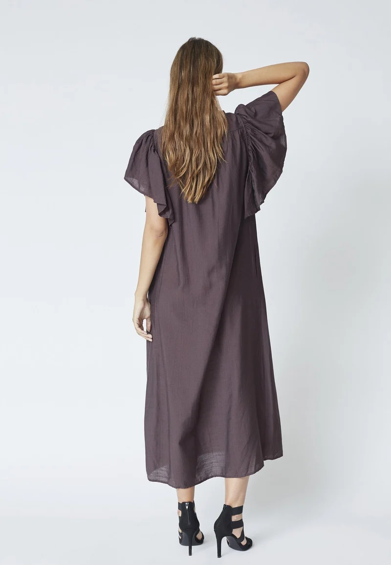 Co´Couture - Heracc Ss Frill Dress 36421 - 83 - Mocca