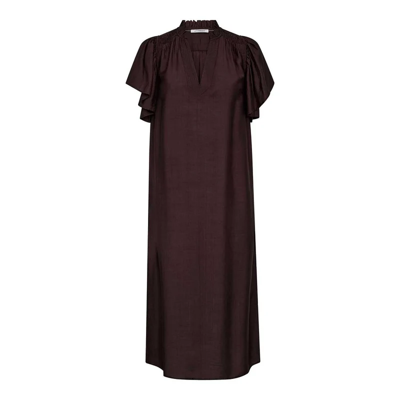 Co´Couture - Heracc Ss Frill Dress 36421 - 83 - Mocca