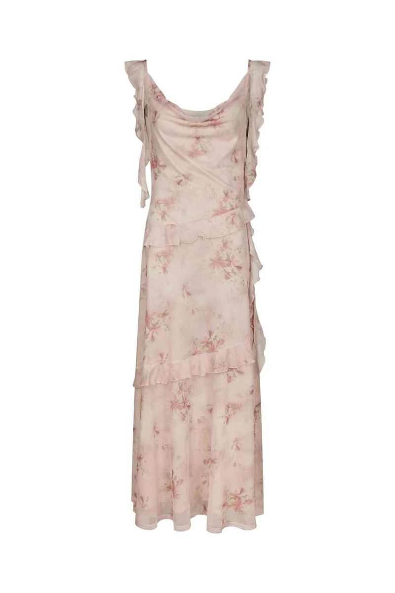 Neo Noir - Adelle Frill Mesh Dress 169391 - 754 - Light Pink