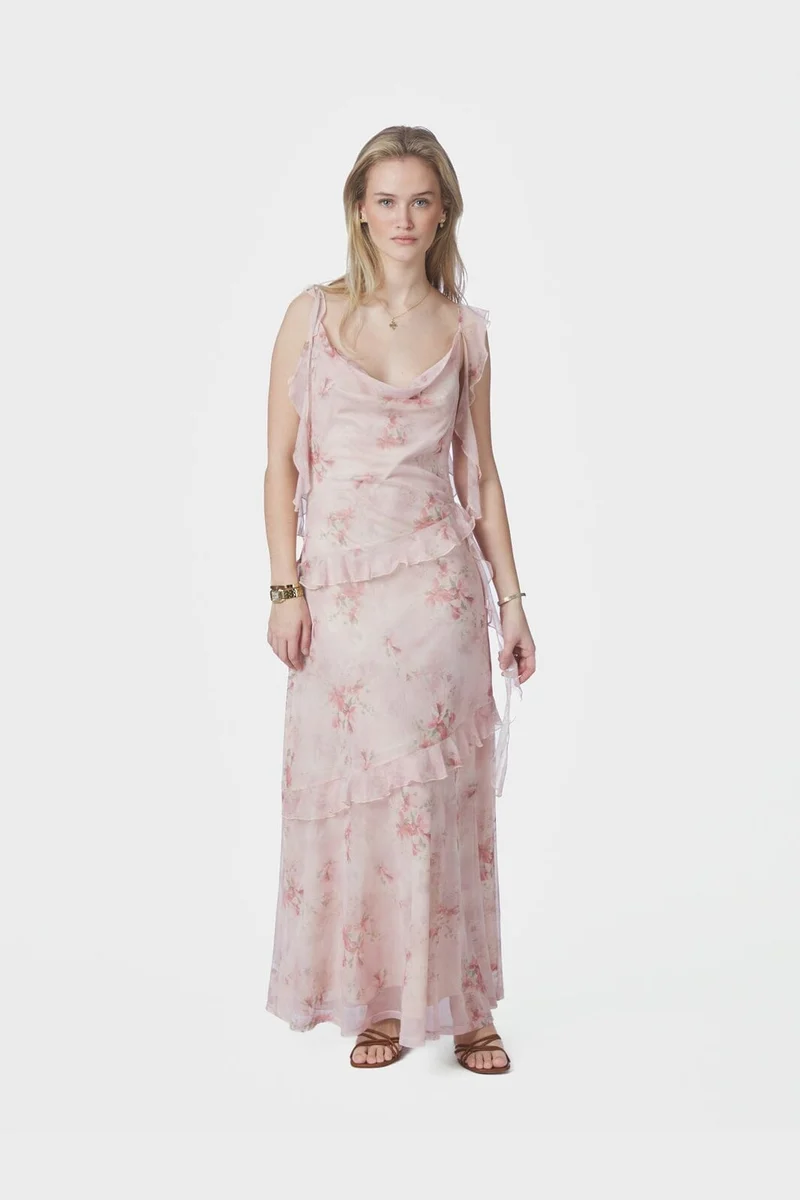 Neo Noir - Adelle Frill Mesh Dress 169391 - 754 - Light Pink