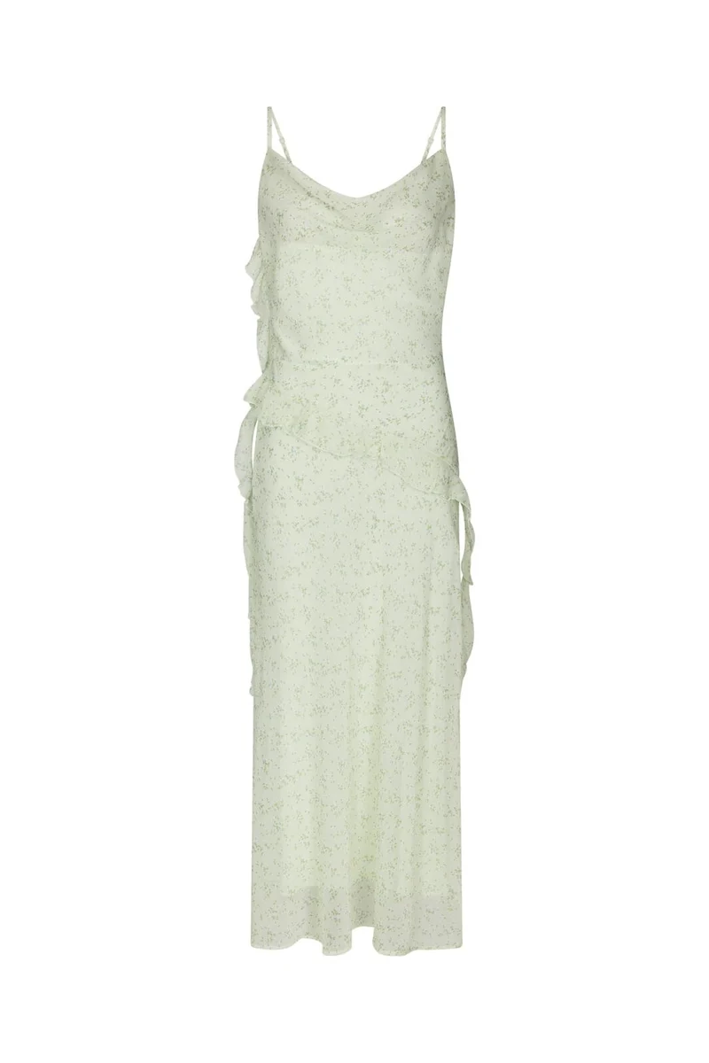 Neo Noir - Belena Leafy Ditsy Dress 169358 - 154 - Light Green