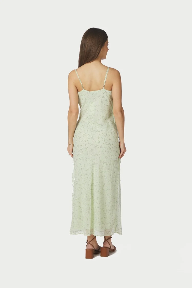 Neo Noir - Belena Leafy Ditsy Dress 169358 - 154 - Light Green