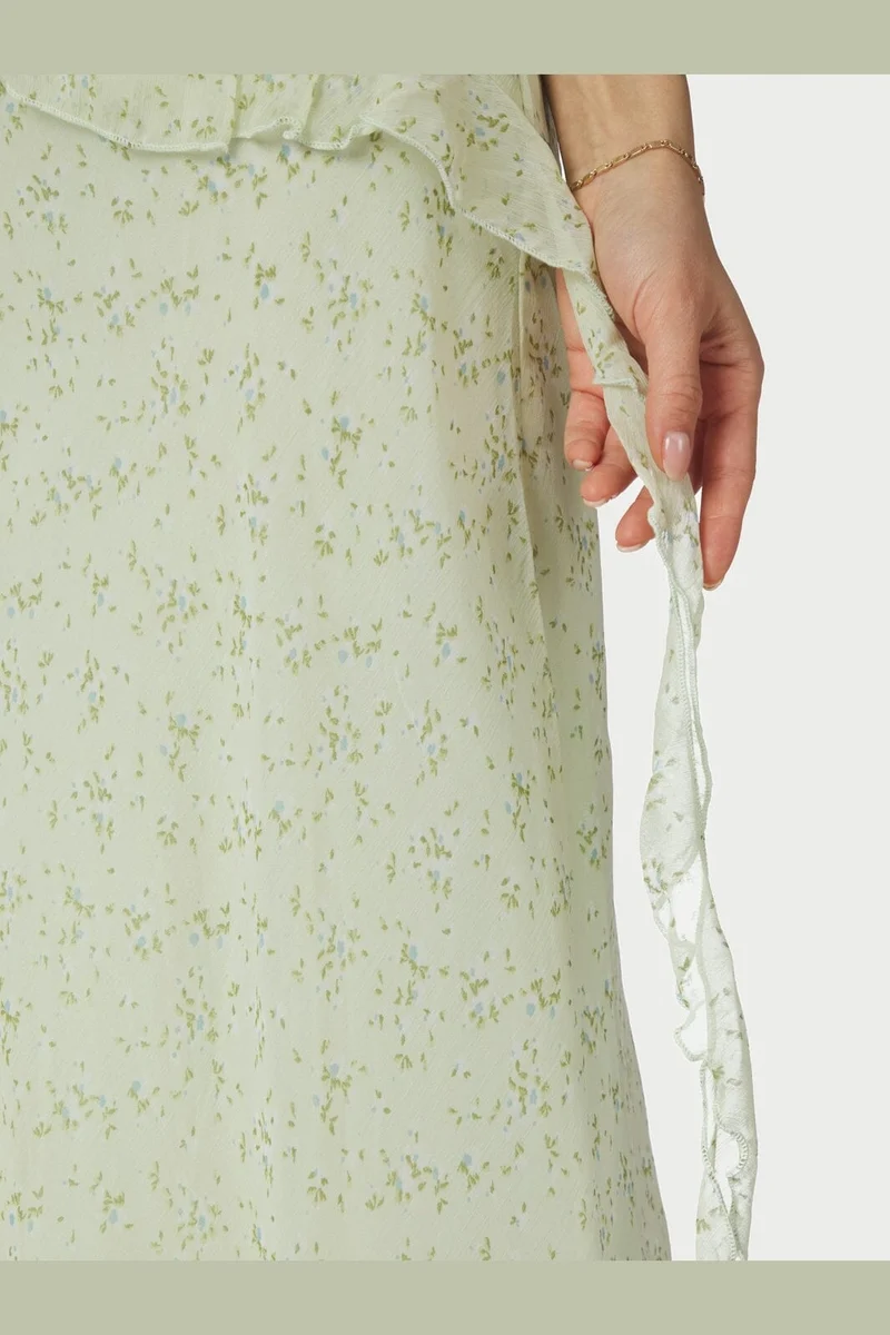 Neo Noir - Belena Leafy Ditsy Dress 169358 - 154 - Light Green