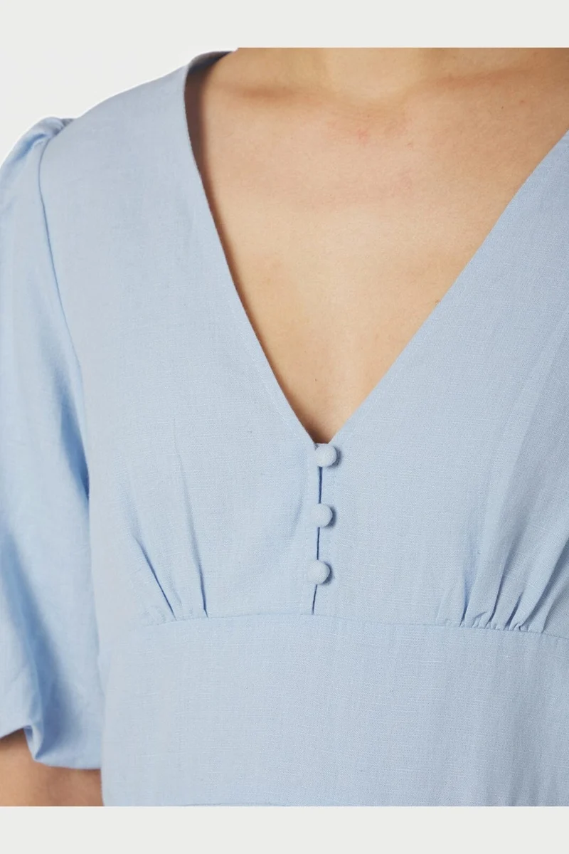 Neo Noir - Halli Linen Dress 169330 - 145 - Light Blue