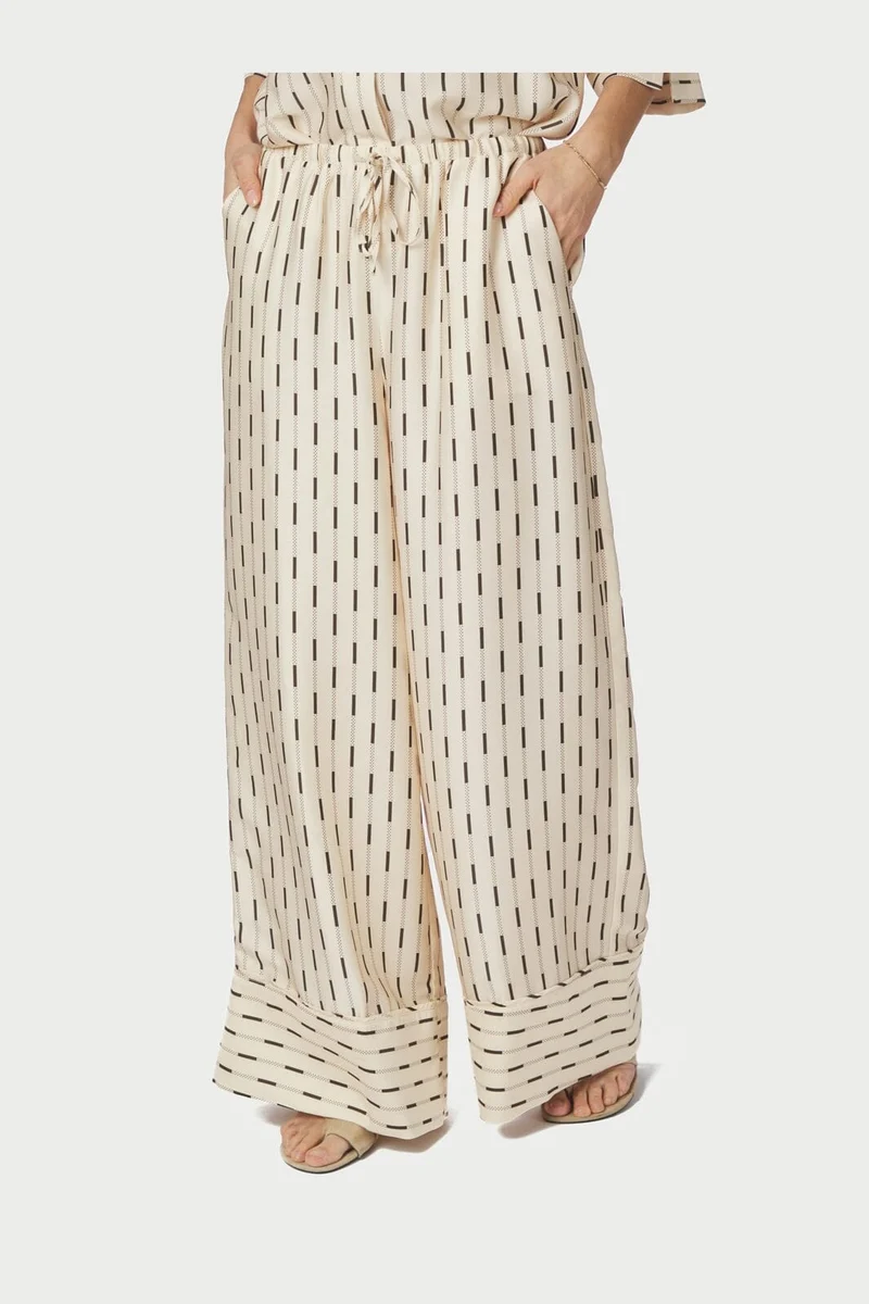Neo Noir - Sora Print Pants 169279 - 122 - Creme
