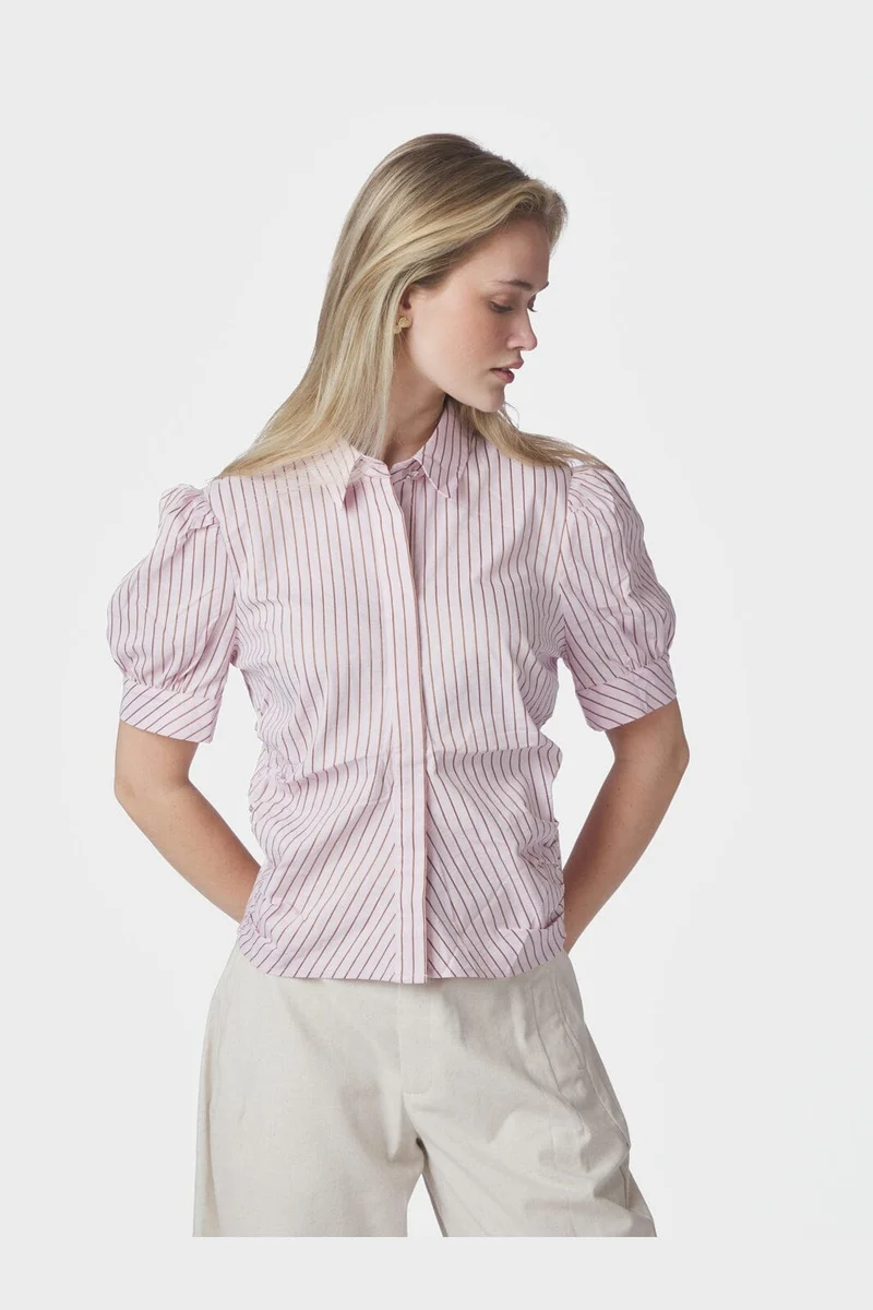 Neo Noir - Frannie Structure Stripe Shirt 169900 - 754 - Light Pink